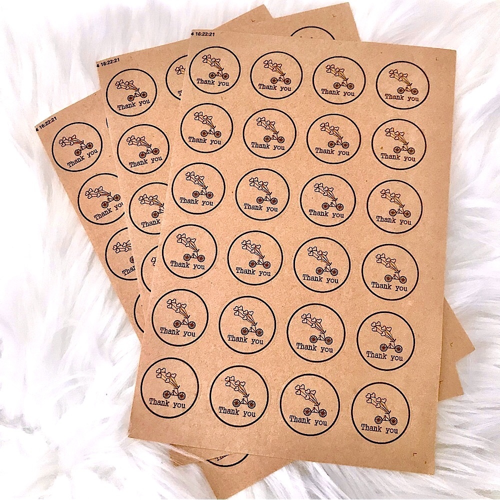 💜10/$25💜NEW 72 Thank You Craft Paper Round Stickers